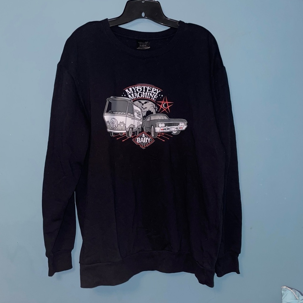 Supernatural x Scooby-Doo Mystery Machine and Baby Graphic Sweatshirt Size XL